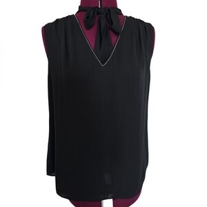 White House Black Market Black Sleeveless Blouse